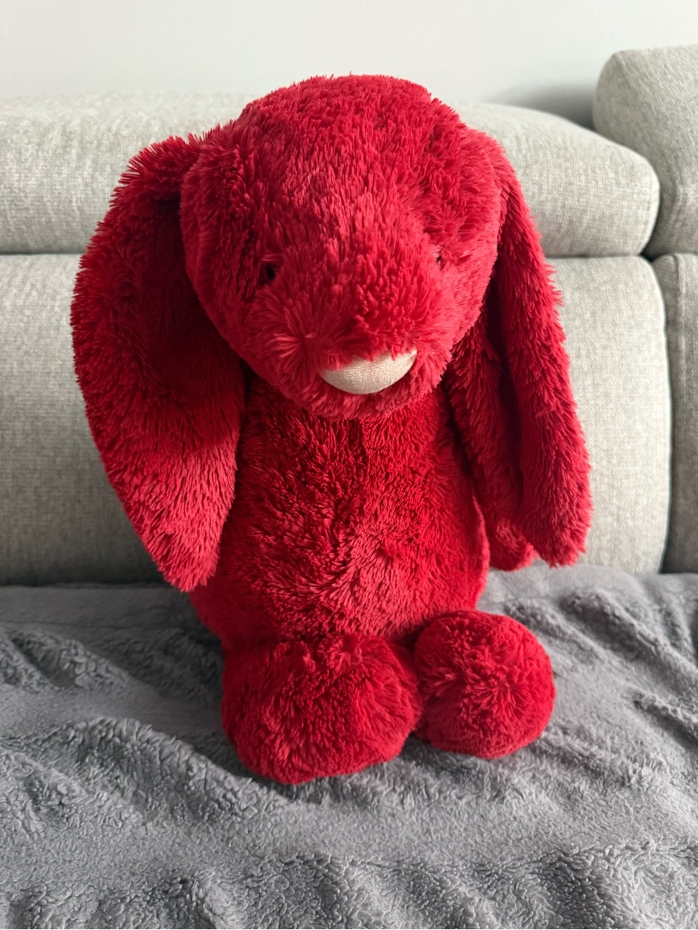 Jellycat Huge Bashful Cranberry Bunny with Gold Logo Tag